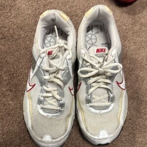 Nike White and Red Athletic Shoes